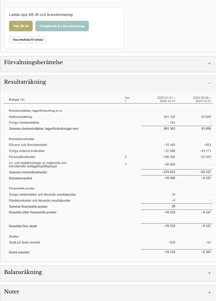 Skattotekets tjänst för årsredovisning och inkomstdeklaration